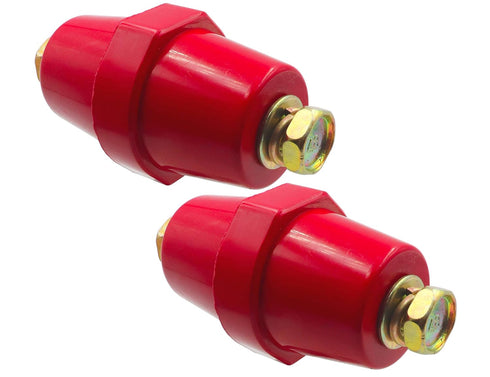 LBY 2pcs SM-76 Polyester Busbar Insulator with Screw (M10), High-Strength Supporter, Resin (Red)