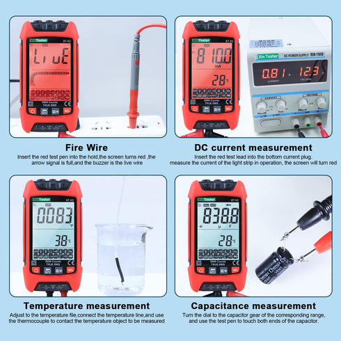 Digital Multimeter, 9999 Counts TRMS Auto-Ranging Voltmeter, Measures AC/DC Amp Ohm Voltage Meter Capacitance Frequency