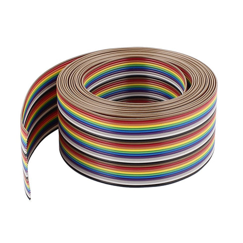 uxcell IDC Wire Flat Ribbon Cable 30Pin 1.27mm - 10Ft Rainbow Color