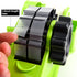 Green Packaging Tape Dispenser with Compartment Slot, 1"& 3" Dual-roll cores, Semi-Automatic for Office
