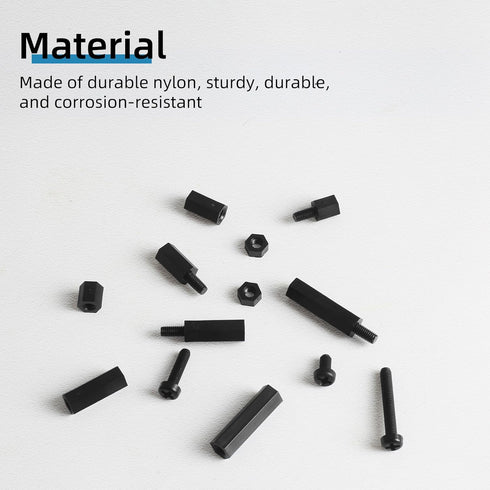 600PCS M3 Male Female Nylon Hex Spacer Standoffs Screws Nuts, Motherboard Standoffs and Screws Assortment Kit
