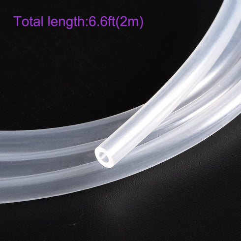 DMiotech 1mm ID 4mm OD Clear Silicone Tube, 6.6 Feet Industrial Tubing for Water Air Pump