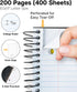 Dunwell 5-Subject College Ruled Notebook, 8.5 x 11, 200 Sheets (400 Pages), Spiral Notebook with Movable Pocket Dividers