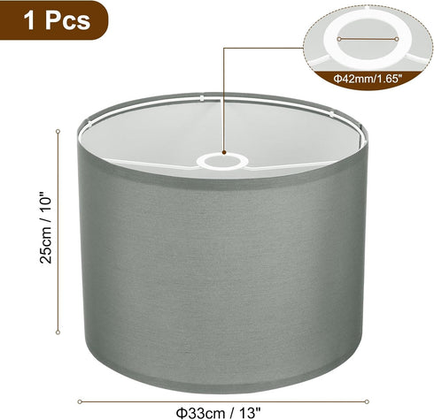 1Set 13"x13"x10" E26/E14/Spider YOKIVE Drum Lamp Shades for Table Lamps, Linen Lampshade Easy Assembly Lamp Shade