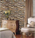 Yancorp 18"x120" Brick Wallpaper Peel and Stick Modern Stone Contact Paper for Kitchen Bedroom Accent Wall Brown Beige