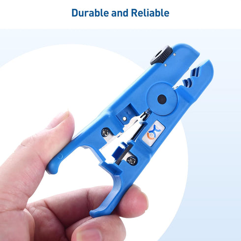 Cable Matters 2-Pack Wire Strippers in Blue, 8-16 AWG, Adjustable Blade, Precision Tool for Large Wires, Includes Cutter
