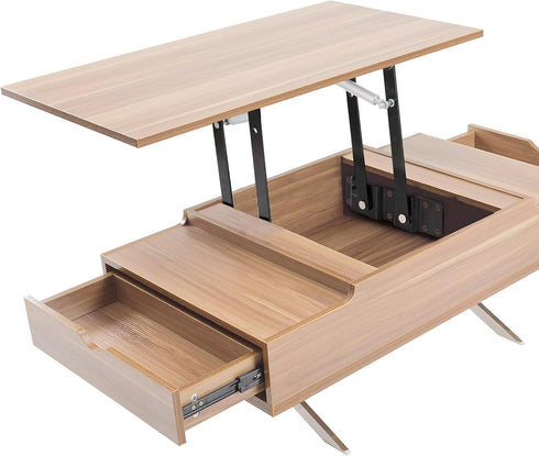 ZOENHOU 2 Pairs 4 PCS 150N Folding Gas Hydraulic Lift Up Table Mechanism, Lift Up Top Hinge, Modern Coffee Table