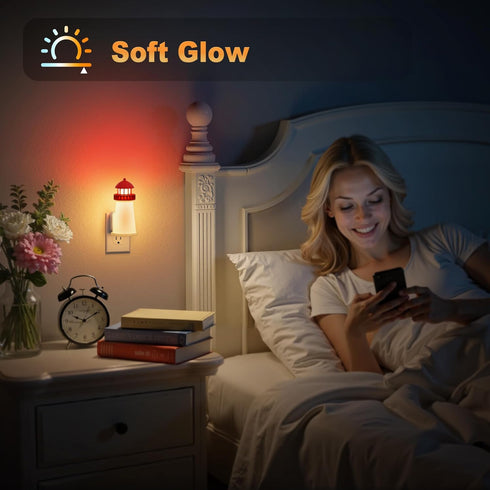Wall,3D Light,3000K Sensor,0-100LM JandCase Night Lights Plug into Printed Beacon Night Plug in Nightlight with Dusk