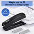 IMLIKE Desktop Office Stapler with 2000 staples, Half Strip, 25 Sheets Capacity, Metal Construction, Black, 2-pack