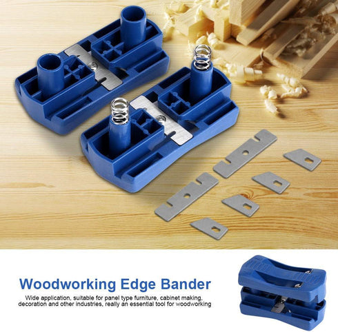 Edge Banding Trimmer Tool, Mini PVC Melamine Wood Edge Banding Machine 2 Edges Manual Tail Trimming Woodworking Tool for Panel Type Furniture Cabinet Making