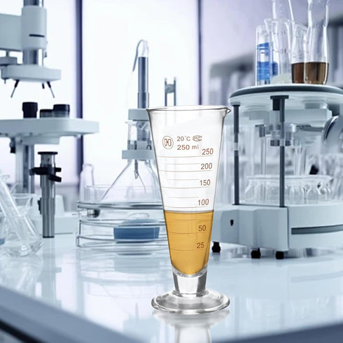 Professional Graduated Measuring Cup - 250ml Wide Mouth Glass Conical Beaker, Heat Resistant