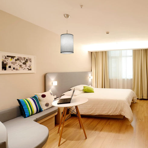 e27 Bulb Beaupretty Cylindrical Lampshade Replacement, Cloth Drum Lamp Shade Decorative Clip on Lamp Shade Light Shell
