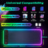RGB LED Mouse Pad with 15W Wireless Charger, Extra Large Non-Slip Rubber Base Gaming Mousepad for PC