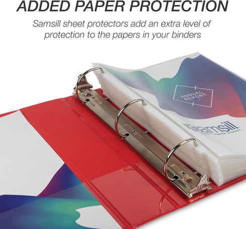 Samsill Durable 3 Inch Binder, Red, Made in the USA, D Ring Binder, Holds 625 Pages