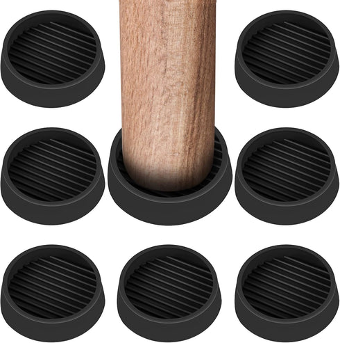 2 x 2 Rubber Caster Cups - Round Non Slip Furniture Pads, Anti-Slip Gripper Floor Protector for Bed Couch (8 Pack)