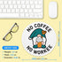YAZMEEN No Coffee No Workee Mouse Pad, Funny Gnome Mousepad with Non-Slip Rubber Base, Cute Round Mouse Mat