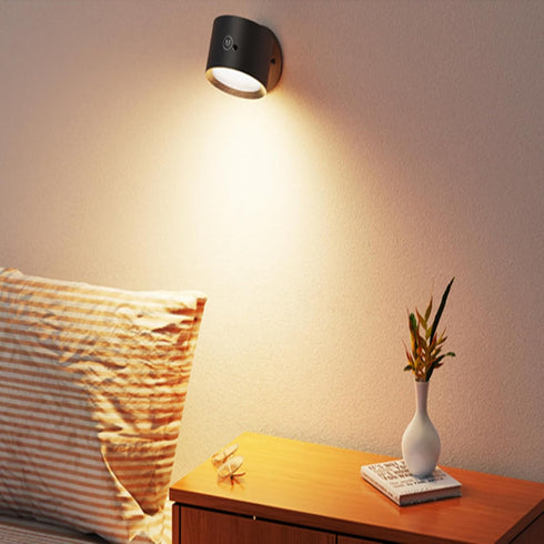 3 360 LED Reading Lights, Rechargeable USB Wall Mounted Sconces Color Temperatures, Rotate Magnetic Ball LED Wall