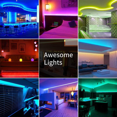 30 5050 12V GUPUP LED Strip Lights ft, LED Lights for Bedroom RGB Color Changing Rope Lighting with Remote Tape