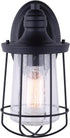 1-Light Canarm Oudoor Downlight, Black Wall Mount with Clear Glass Panels, Classic Durable Outdoor Lighting for Porch