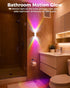 Lazukes Set 2, Motion Sensor Wall Light, Rechargeable Peel and Stick on Sconce of Wireless No Drill RGB Wall Lamps