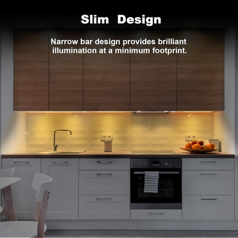 6PCS 12 Inch 3000K Dimmable Counter x Under Cabinet Lights Plug-in, Warm White LED Under Cabinet Lighting, Under Lights