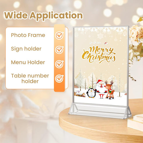 8.5X11 Removable-3 Pack Sliver Frames Double-Sided Acrylic Sign Holder Sliver Picture Frames Flyer Holder for Menu