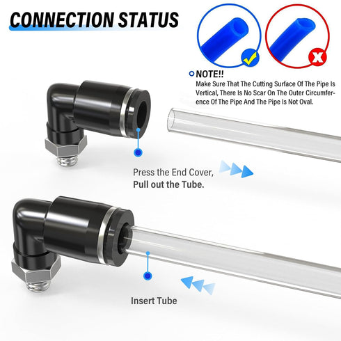 TAILONZ PNEUMATIC Male Elbow 4mm Tube OD x M5 Thread 90 Push to Connect Fittings (Pack of 10)