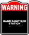 HAND SANITIZER STATION Warning Red Black Aluminum Composite Sign 15 x 18