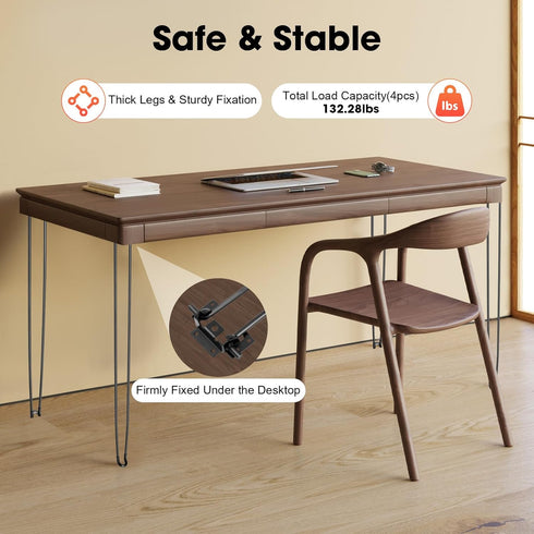 Netcoin 28", 4PCS Foldable Table Legs Folding Hairpin Table Legs DIY Furniture Legs Black Metal Folding Table Legs