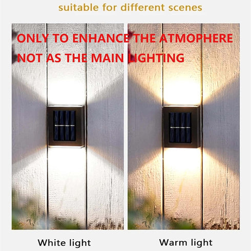 cakuuma 2 IP65 LED Solar Wall Light UP and Down Illuminate Outdoor Sunlight Sensor Lamp Waterproof Modern Nordic Style