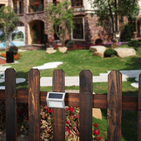 Pack 6 Solar Lights Outdoor Waterproof Deck Light, Solar Stair Lights Outside LED Step Lighting Stainless Steel