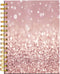 Spiral Journal Notebook – Strong Twin-Wire Binding, 60 Sheets A5 College Ruled, Luxury Design, Pink Glitter