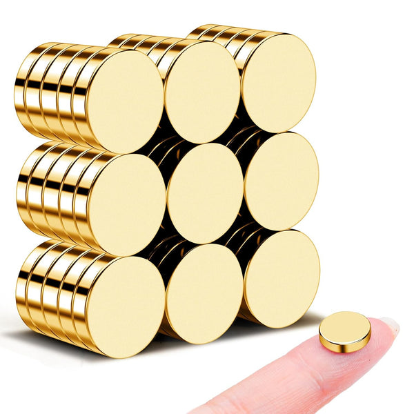 Small Magnets: Golden Round Rare Earth Neodymium Disc Magnets, 45 PCS for Crafts, DIY