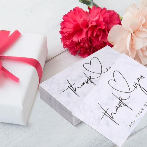 Aruicheng 50pcs Pack Thank You Cards Thank You Card Small Business Thank You Notes Bulk Small Mini Business Cards Blank