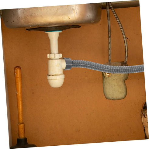 Sink Connecting Extension Drain Hose for Washing Machine, Flexible Drain Tubing for Sink Drain, Double Head Plastic