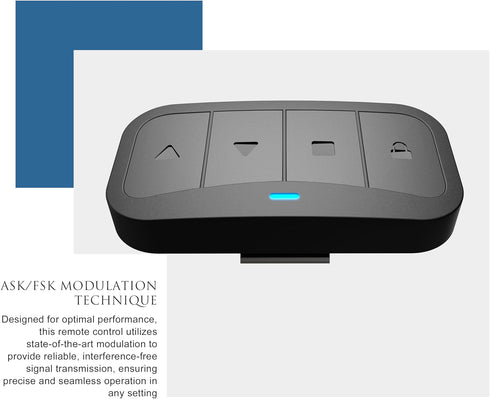 300-916MHz Bluetezeit Remote Control with Visor Clip, Car Universal Remotes for Sliding Gate/Garage Door/Swing