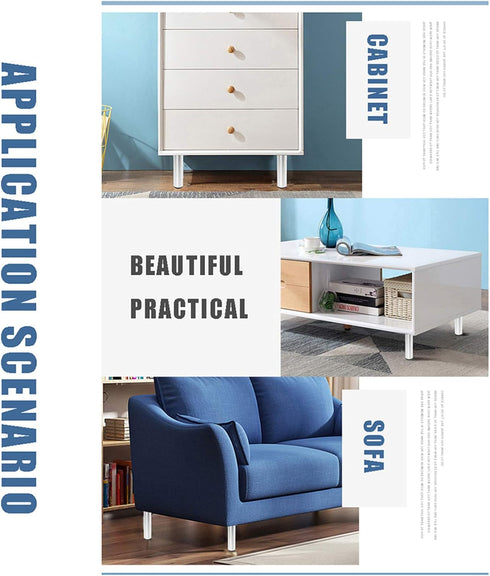 PLLJIAXUAMCLNAA 4PCS 8cm/3in) Aluminum Alloy Sofa Leg, Adjustable Cabinet Legs, Metal Furniture Support Legs, for Sofa