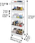 Calmootey 5-Tier Rolling Utility Cart with Drawer, Multifunctional Storage Organizer with Plastic Shelf & Metal Wheels,