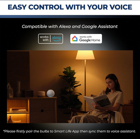 Smart Light Bulbs, 60W Equivalent, 800LM, 9W WiFi Smart Bulb, A19 E26, Compatible with Alexa, 2PCS
