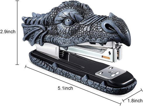 Dragon Head Stapler, Kids Novelty Stapler, Funny Carving Resin Faucet Stapler for Office Desk Stationery Home Decor