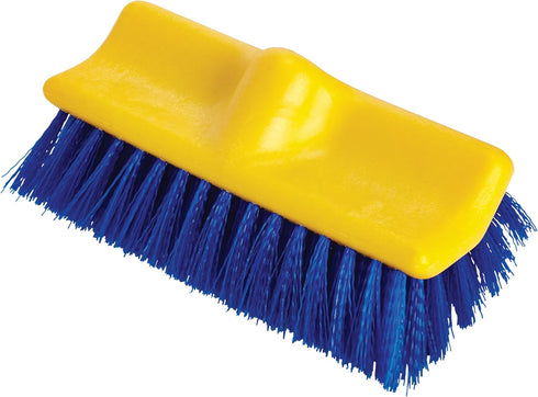 Rubbermaid Commercial Products Synthetic-Fill Wash Brush Head for Broom 10-Inch Blue Indoor/Outdoor