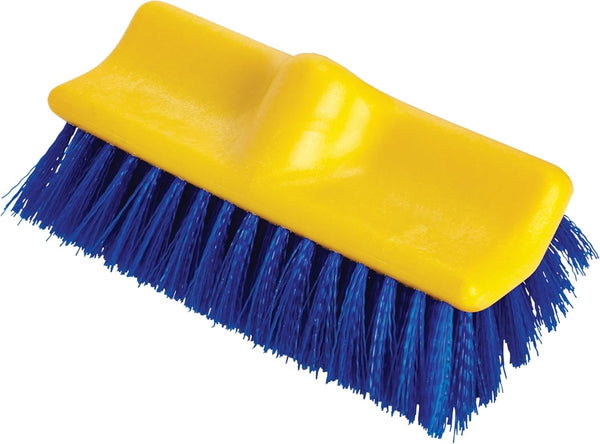 Rubbermaid Commercial Products Synthetic-Fill Wash Brush Head for Broom 10-Inch Blue Indoor/Outdoor