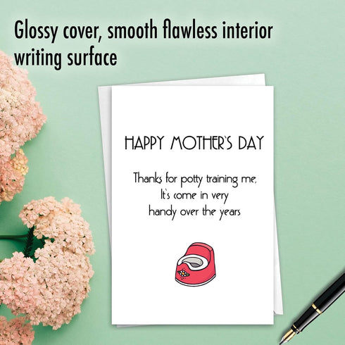 5x7 C8885MDG NobleWorks - Hilarious Mothers Day Greeting Card - Cartoon Comic Humor, Funny Card with Envelope - Potty