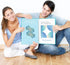 Dunwell 11x17 Portfolio Binder Folder, Aqua, Vertical, with Plastic Sleeves and Poly Cover