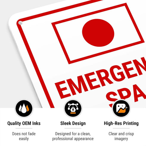 Sigo Signs 10x7 Inches, .040 Emergency Spa Shut Off Sign, Rust Free Aluminum, Fade Resistant, Made in USA