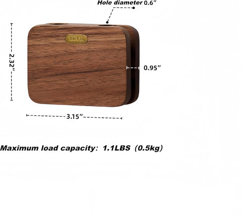 FUTCHINEST Solid Wood Self-Adhesive Cord Holder for Thick Cables - Cable Management for Nightstand, Kitchen,PC,TV