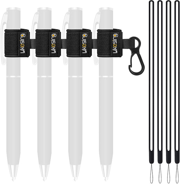 Likesing Pen Holder for Lanyard, 4 Set Elastic Retractable Pencil Holder with