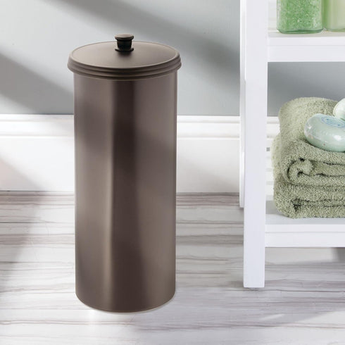 mDesign Free Standing Toilet Paper Holder - Toilet Paper Storage for Bathroom - Toilet Roll Holder Free Standing