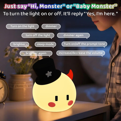 Generic 8 Dimmable Monster Night Light for Kids Lamp, Color Changing Timer Bedside Night Lights, Squishy Silicone Lamp