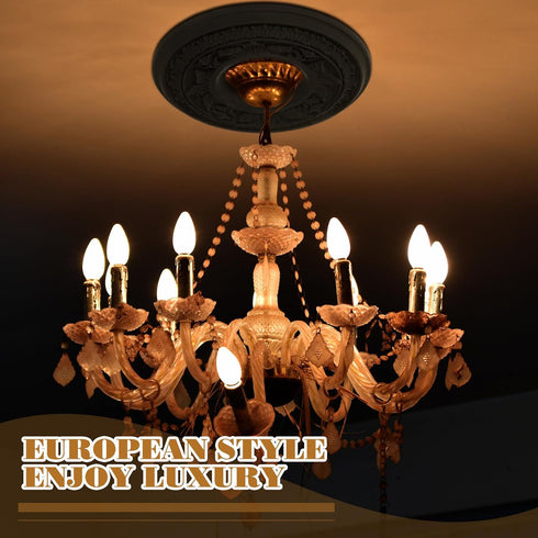 2 Pack 10" 3.5" Black Ceiling Medallion for Light Fixtures and Ceiling Fans Chandeliers Od x ID(Elegant)